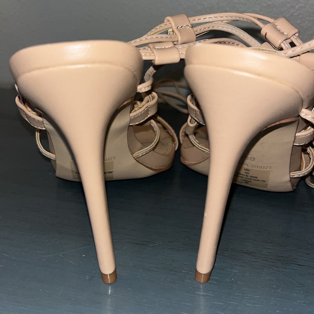 Nine West Women's Mix Ankle Wrap Dress Heeled Sandals NWOB sz 6M Blush Tan - Picture 11 of 14